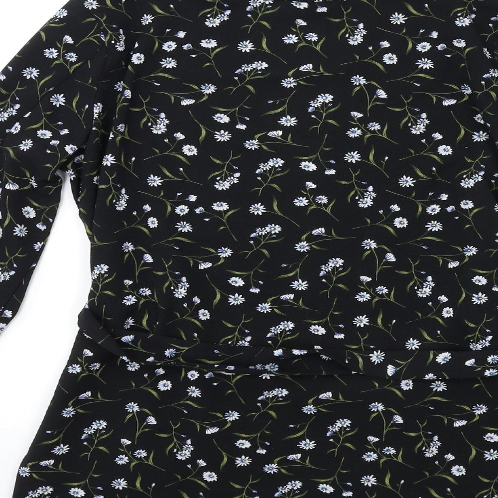 H&M Womens Black Floral  Cardigan Jumper Size XS