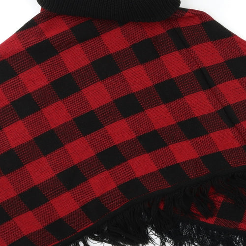Preworn Womens Red Check Knit Pullover Jumper One Size