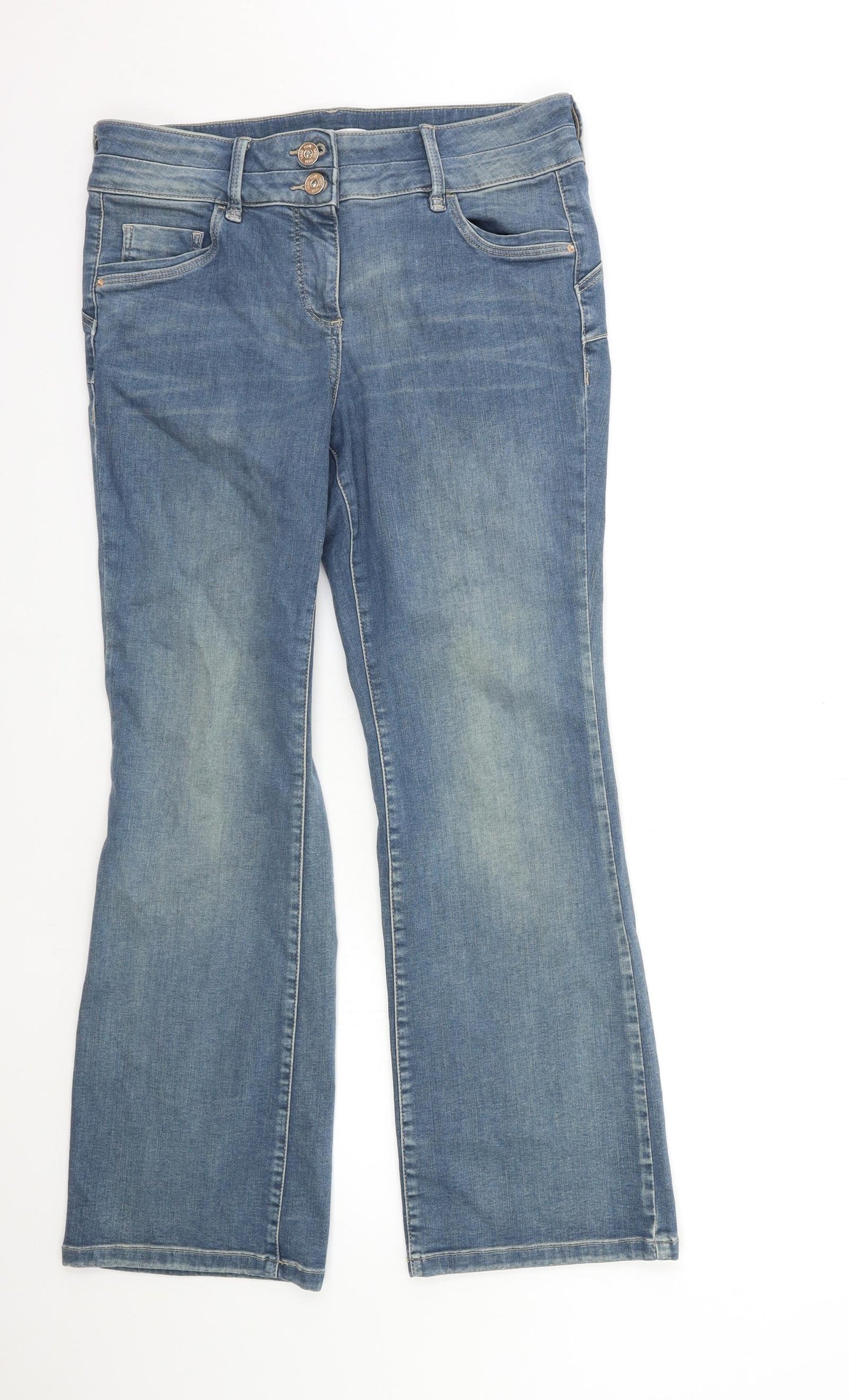 NEXT Womens Blue  Denim Flared Jeans Size 16 L29 in