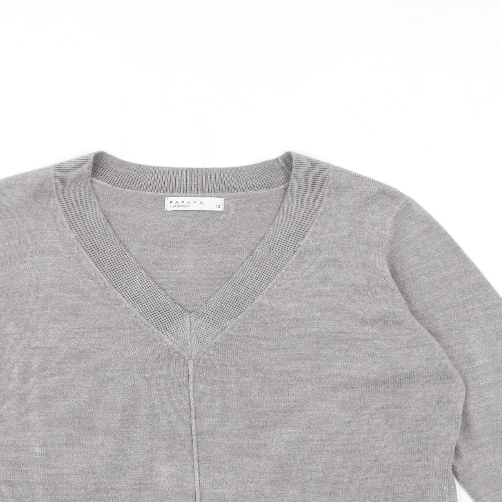 Papaya Womens Gold  Knit Pullover Jumper Size 12