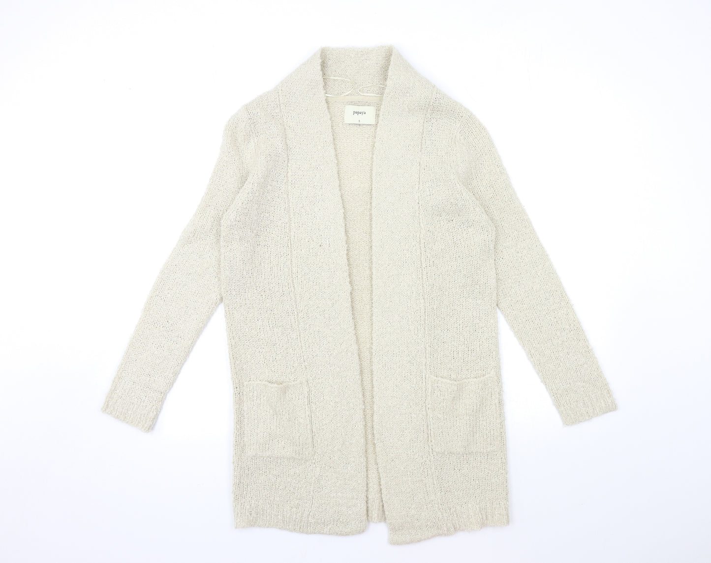Papaya Womens Beige  Knit Cardigan Jumper Size S