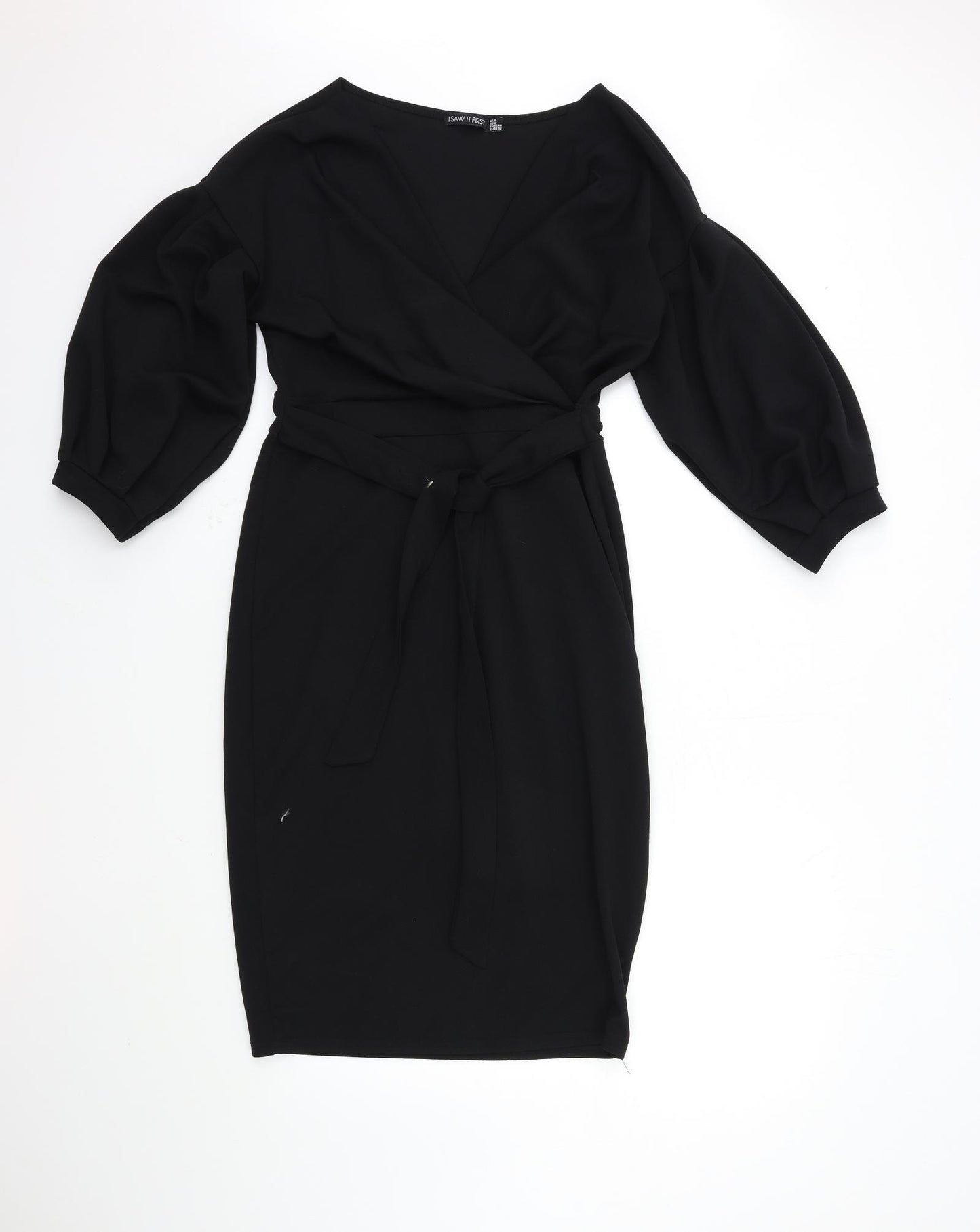 I SAW IT FIRST Womens Black   Wrap Dress  Size 16