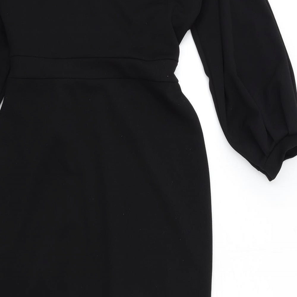 I SAW IT FIRST Womens Black   Wrap Dress  Size 16