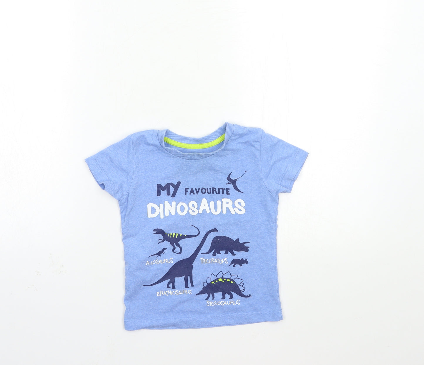 Matalan Baby Blue   Basic T-Shirt Size 12-18 Months  - dinosaur