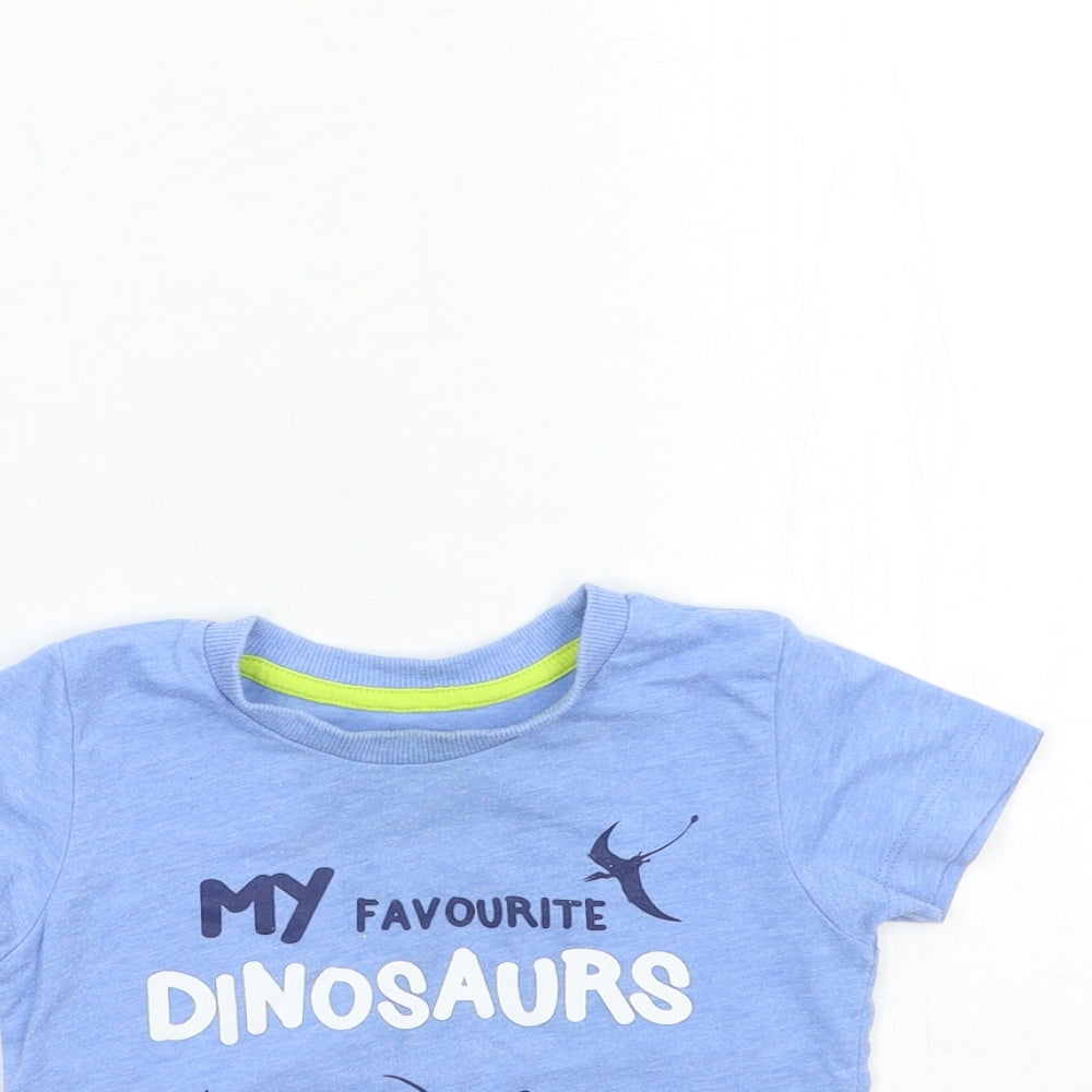 Matalan Baby Blue   Basic T-Shirt Size 12-18 Months  - dinosaur
