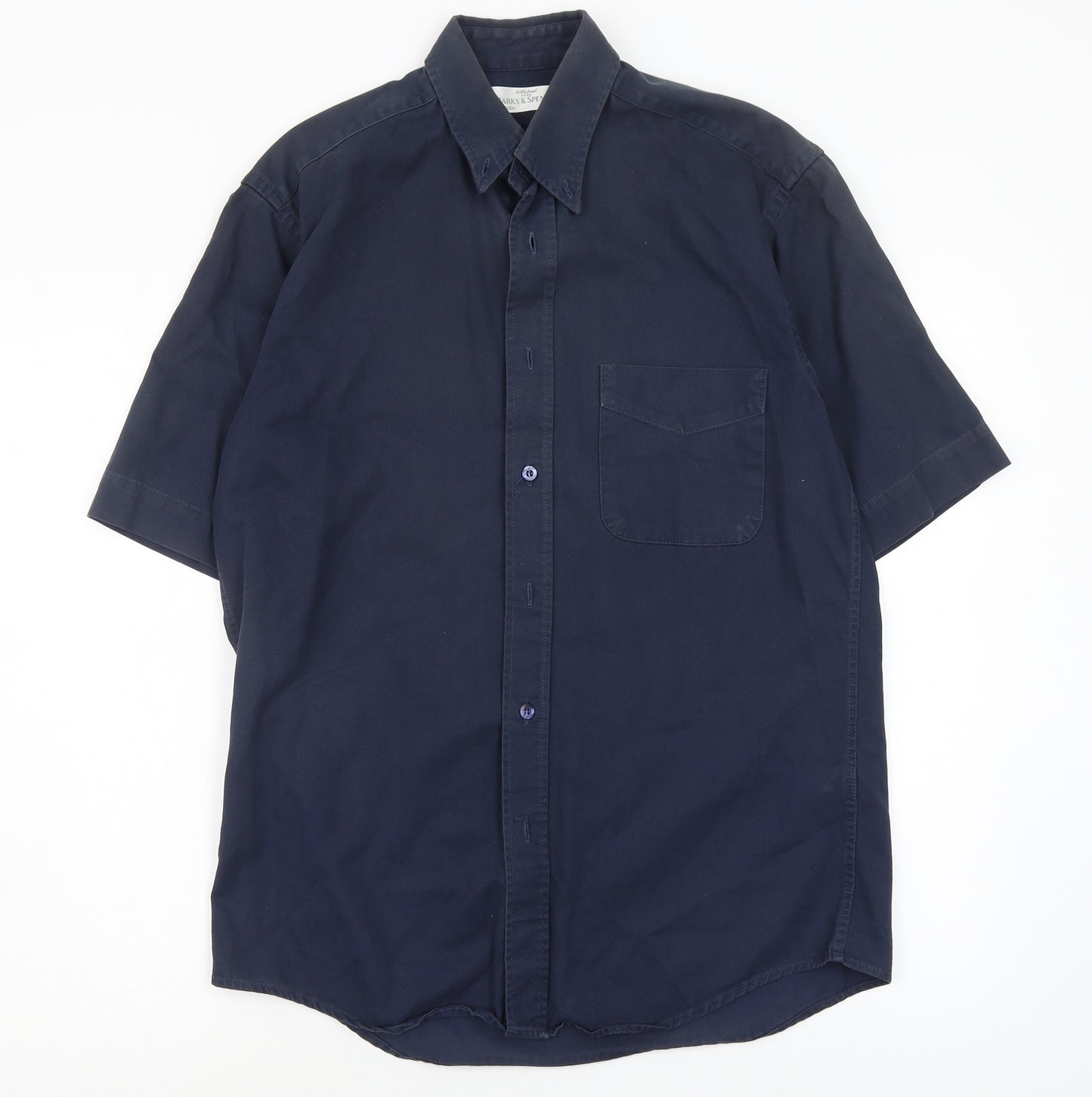 M&S Mens Blue    Button-Up Size S