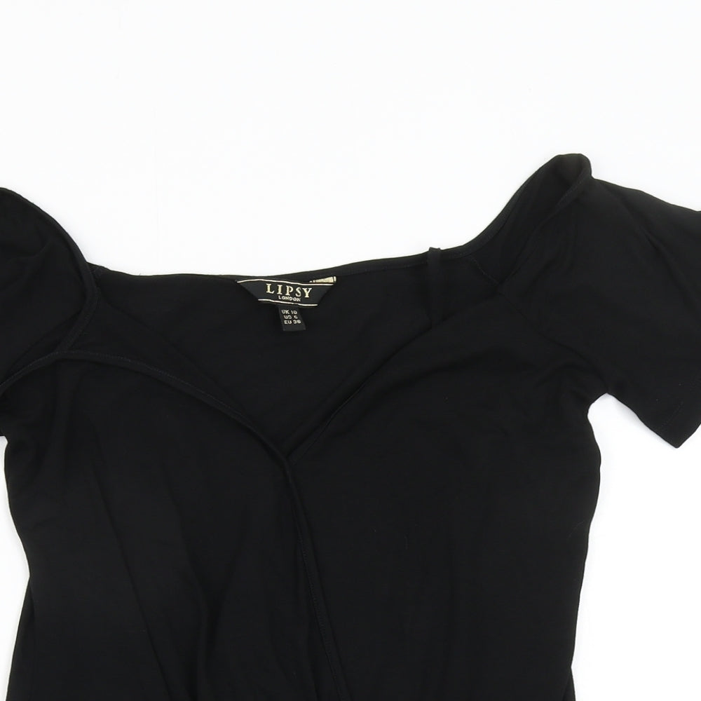 Lipsy Womens Black   Basic Blouse Size 10