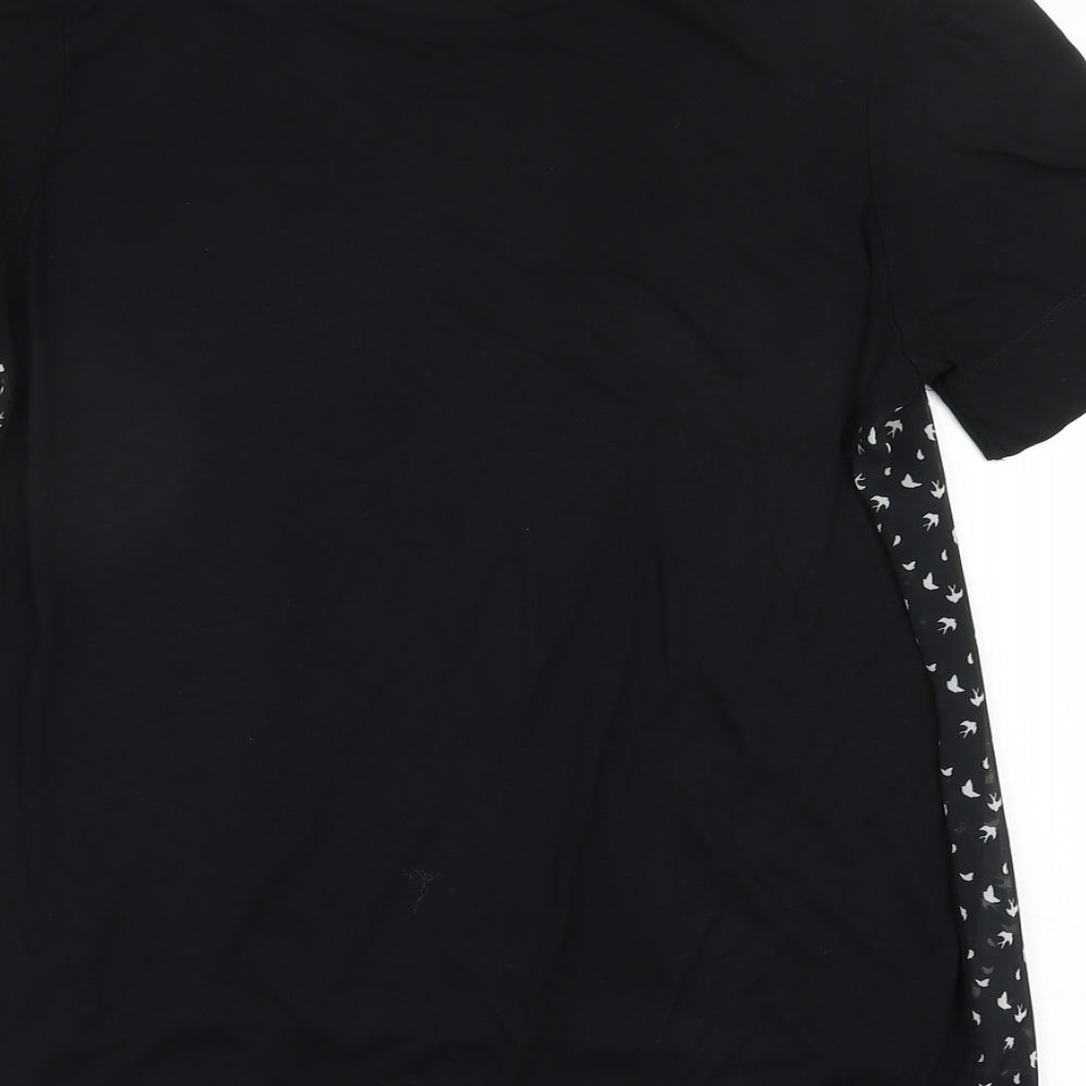 NEXT Womens Black Geometric  Basic Blouse Size 12