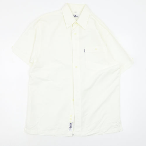 Lee Cooper Mens White    Button-Up Size S