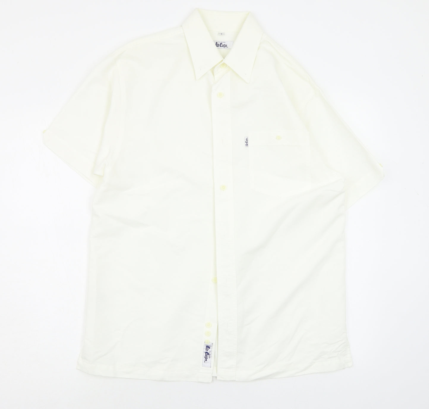 Lee Cooper Mens White    Button-Up Size S