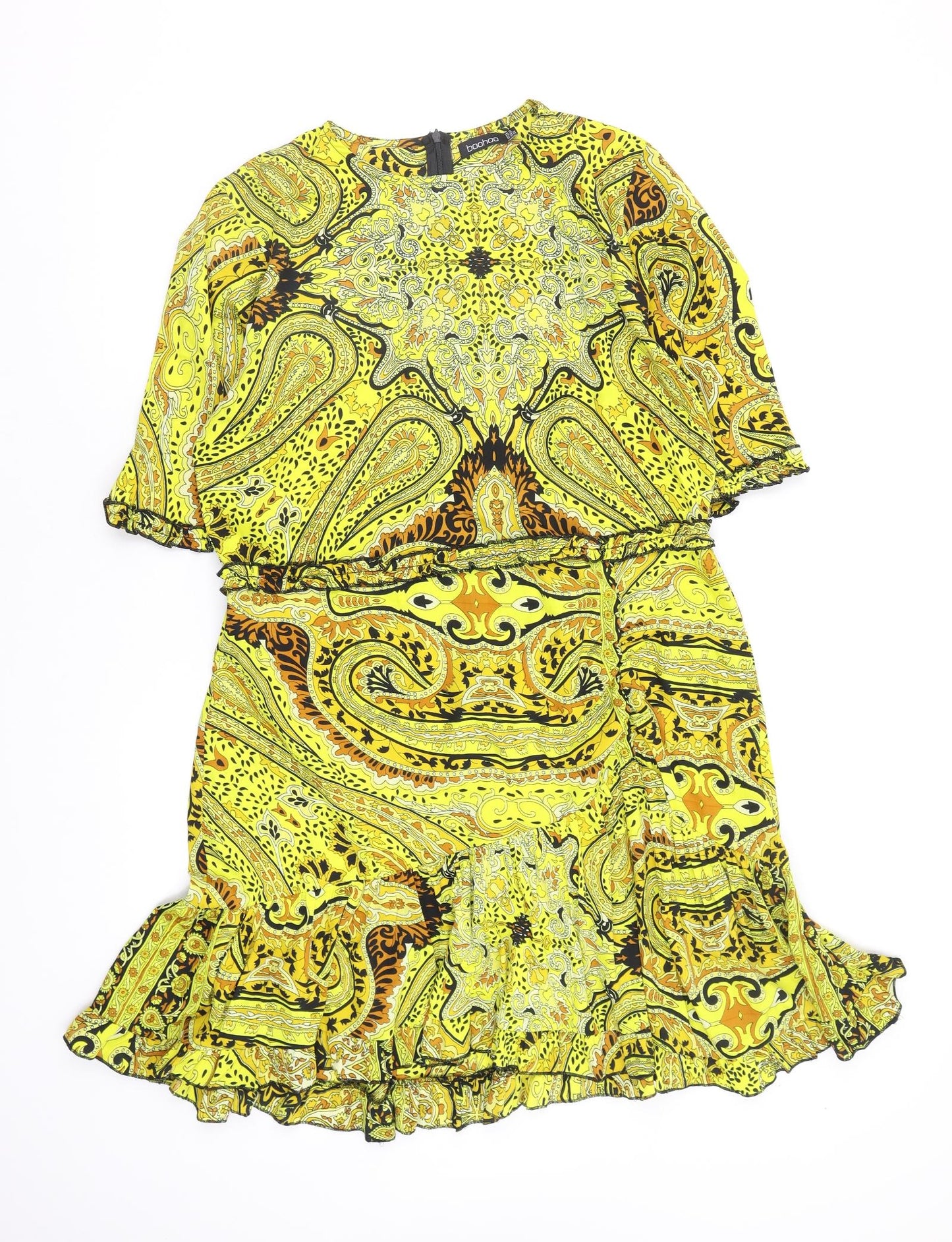 Boohoo Womens Multicoloured Geometric  Fit & Flare  Size 18