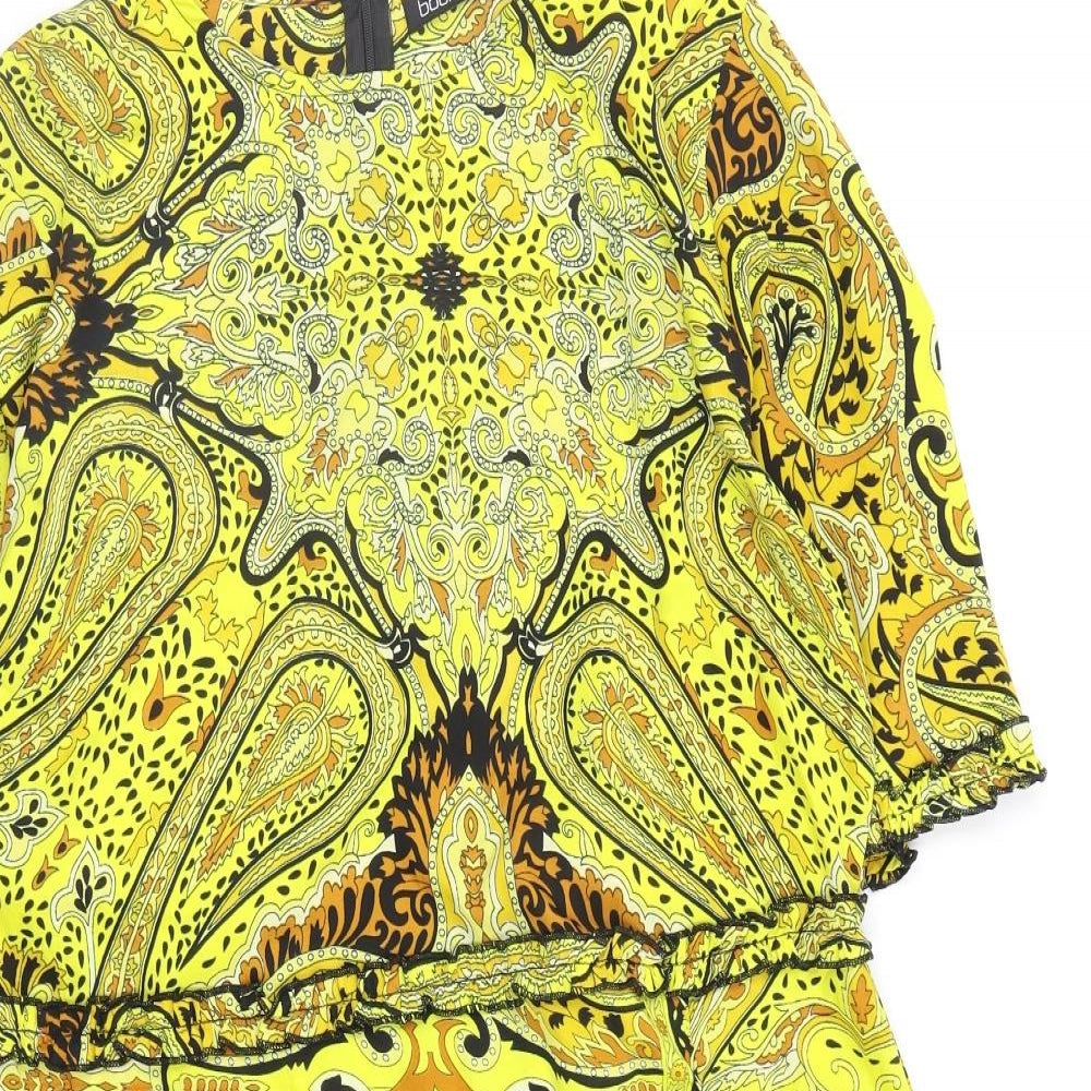 Boohoo Womens Multicoloured Geometric  Fit & Flare  Size 18