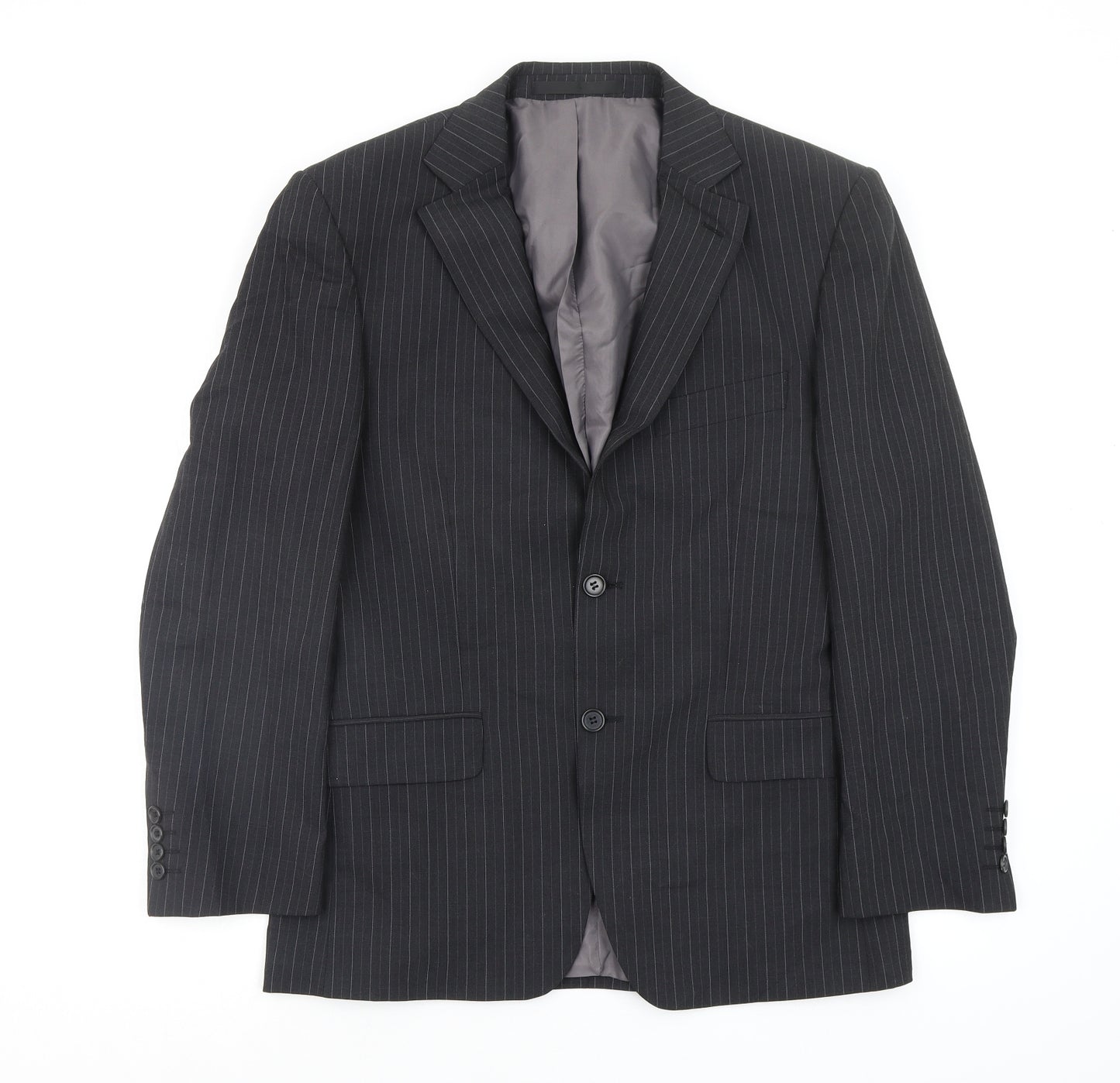 M&S Mens Grey Striped  Jacket Blazer Size S