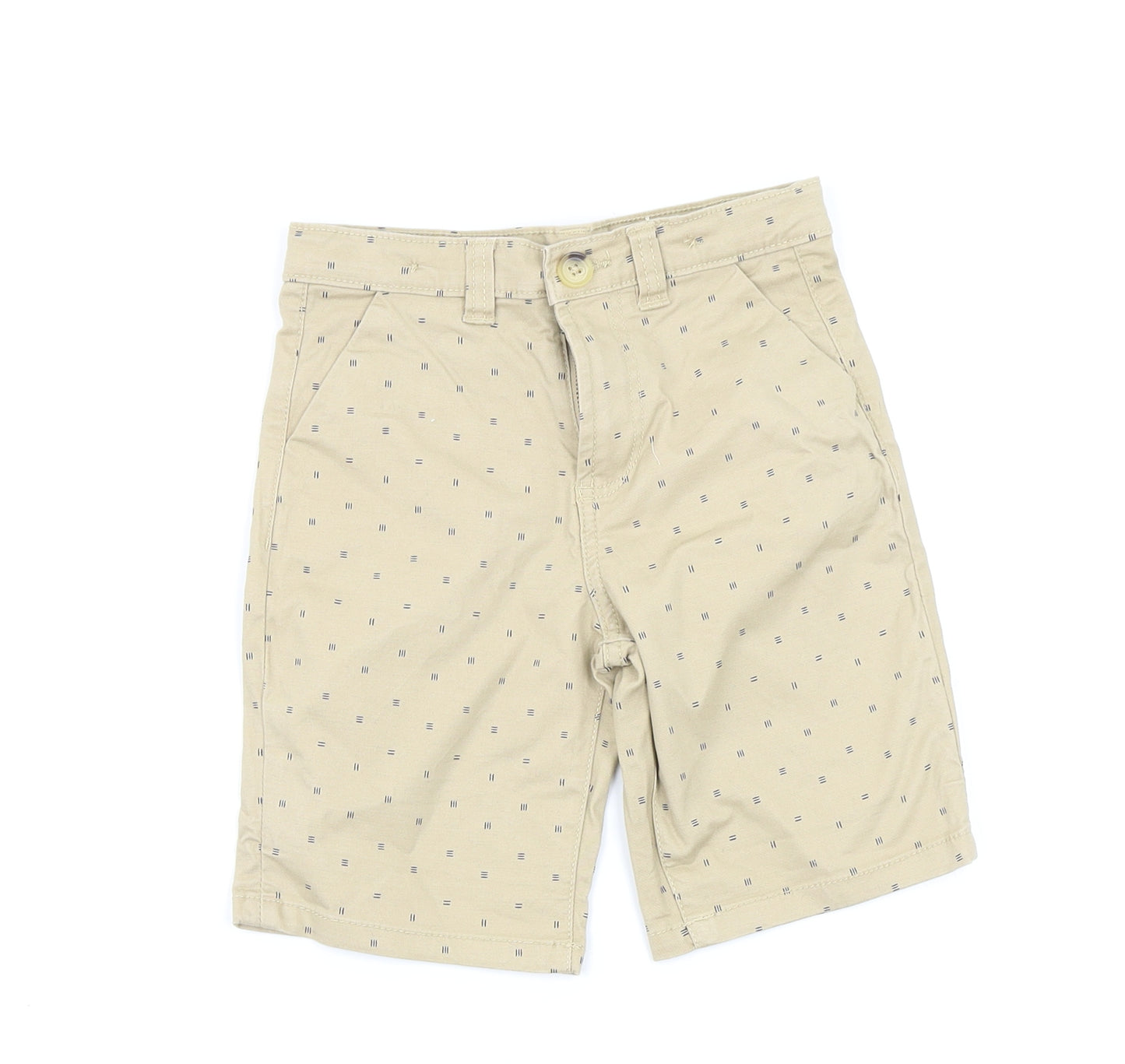 Primark Boys Beige Geometric  Chino Shorts Size 6-7 Years