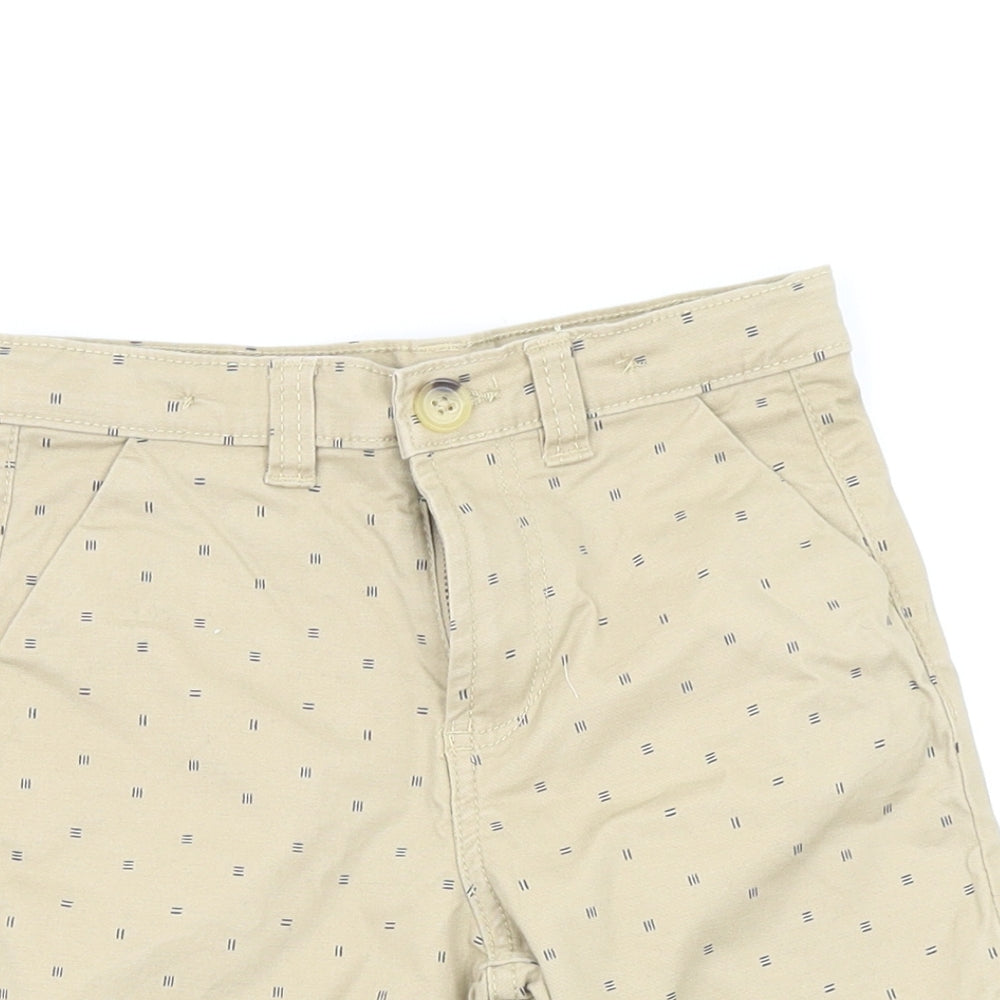 Primark Boys Beige Geometric  Chino Shorts Size 6-7 Years