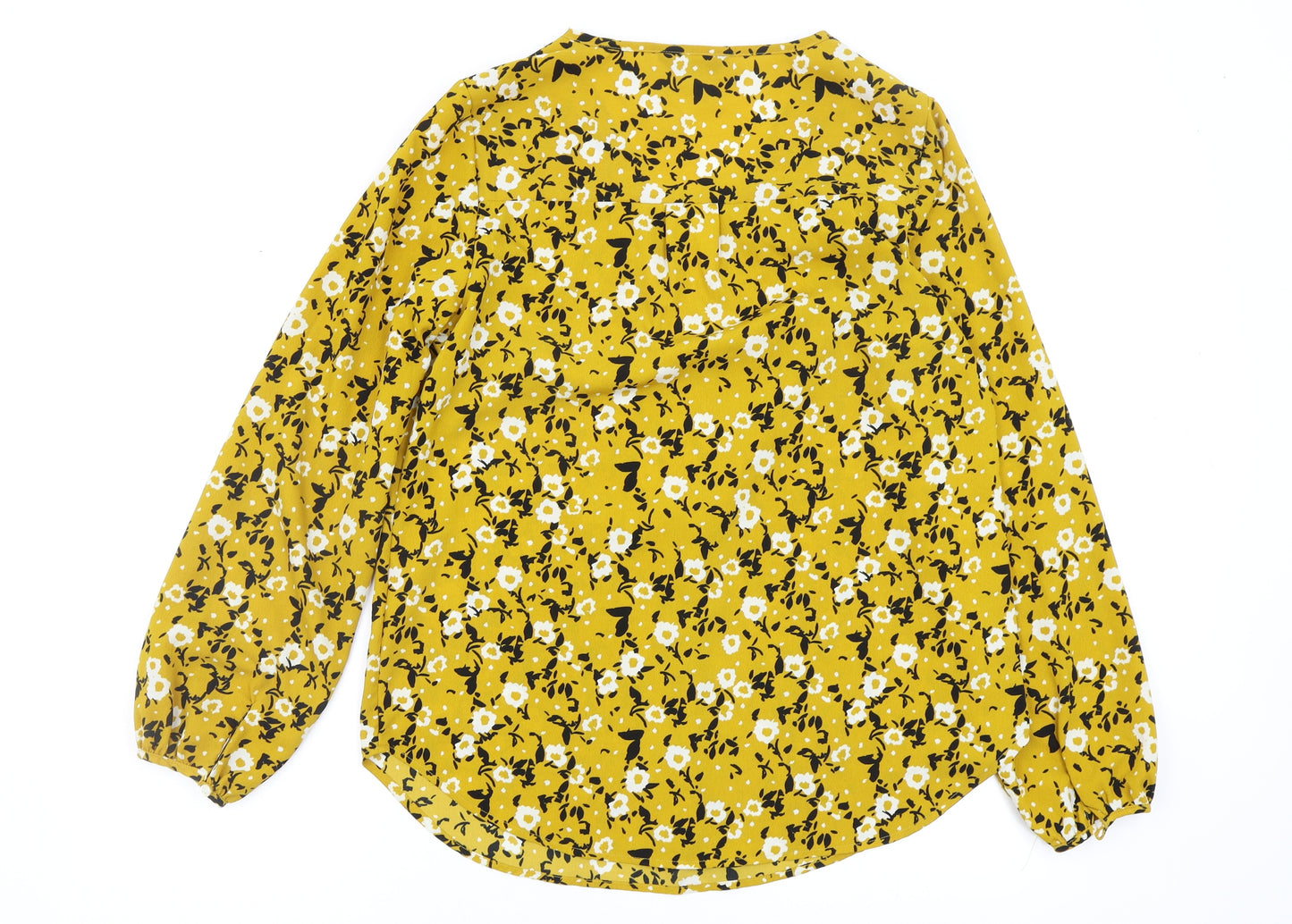 Papaya Womens Yellow Floral  Basic Blouse Size 12