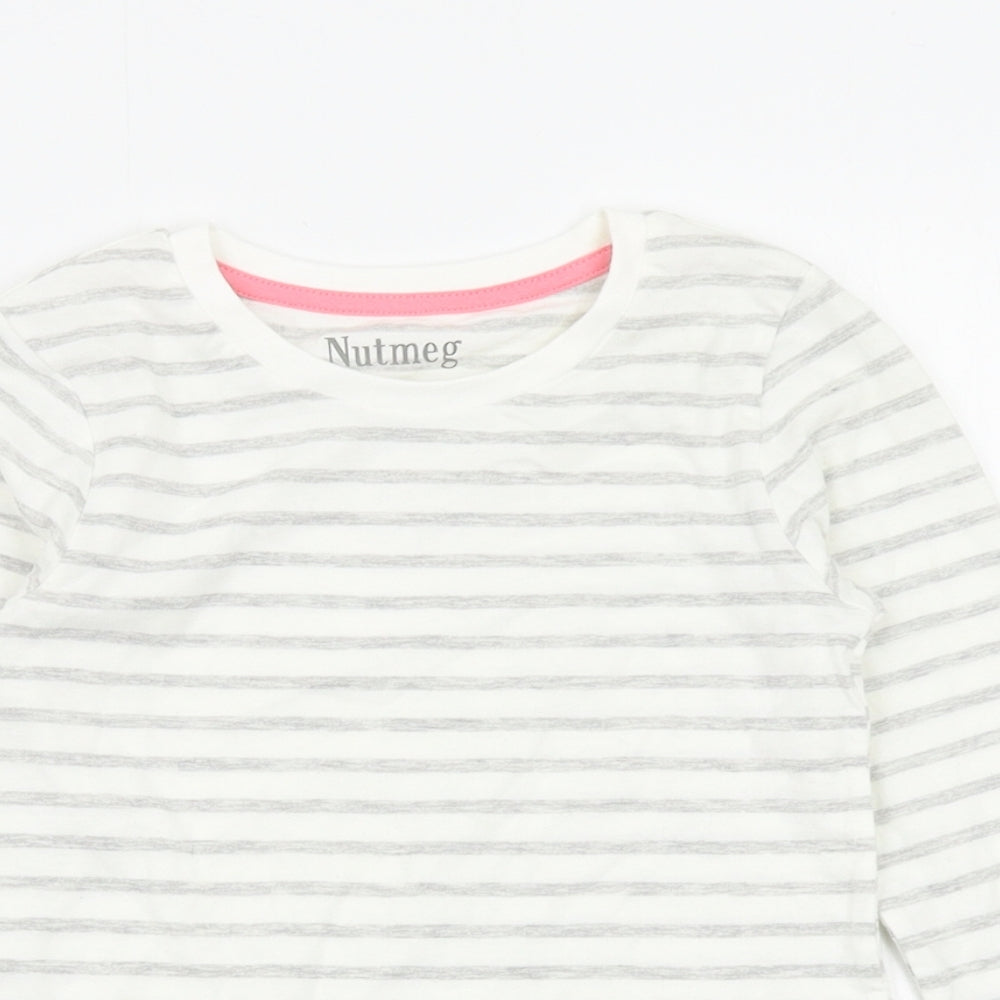 Nutmeg Girls Multicoloured Striped  Basic T-Shirt Size 6-7 Years