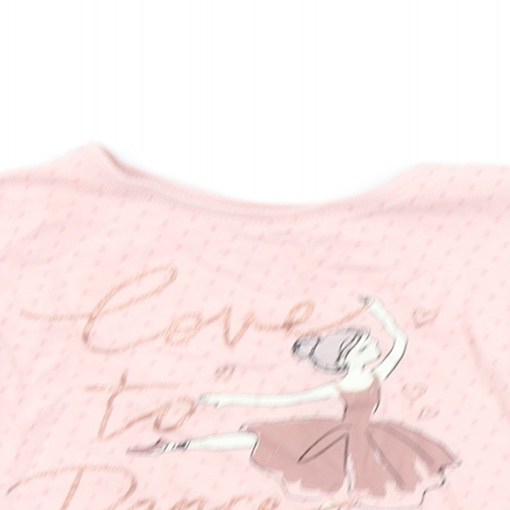 Primark Girls Pink Polka Dot  Basic T-Shirt Size 2-3 Years