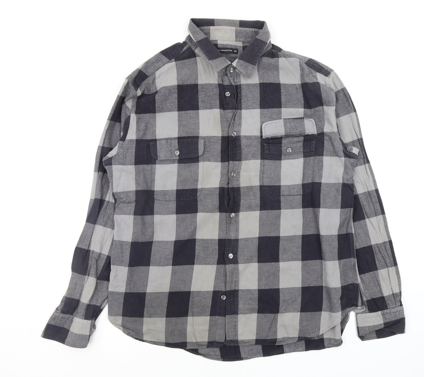 French Connection Mens Multicoloured Check   Button-Up Size 2XL