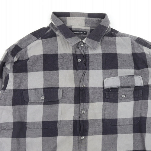 French Connection Mens Multicoloured Check   Button-Up Size 2XL