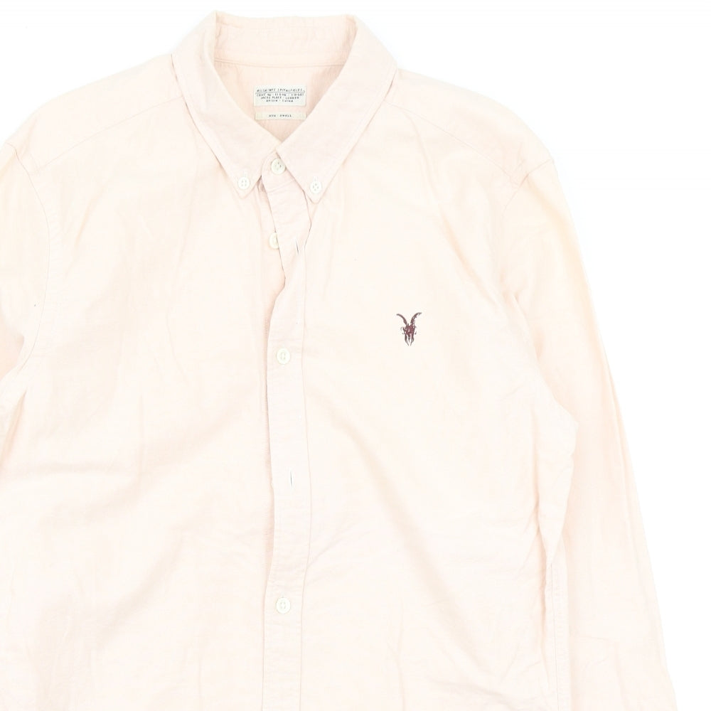 AllSaints Mens Pink    Button-Up Size S