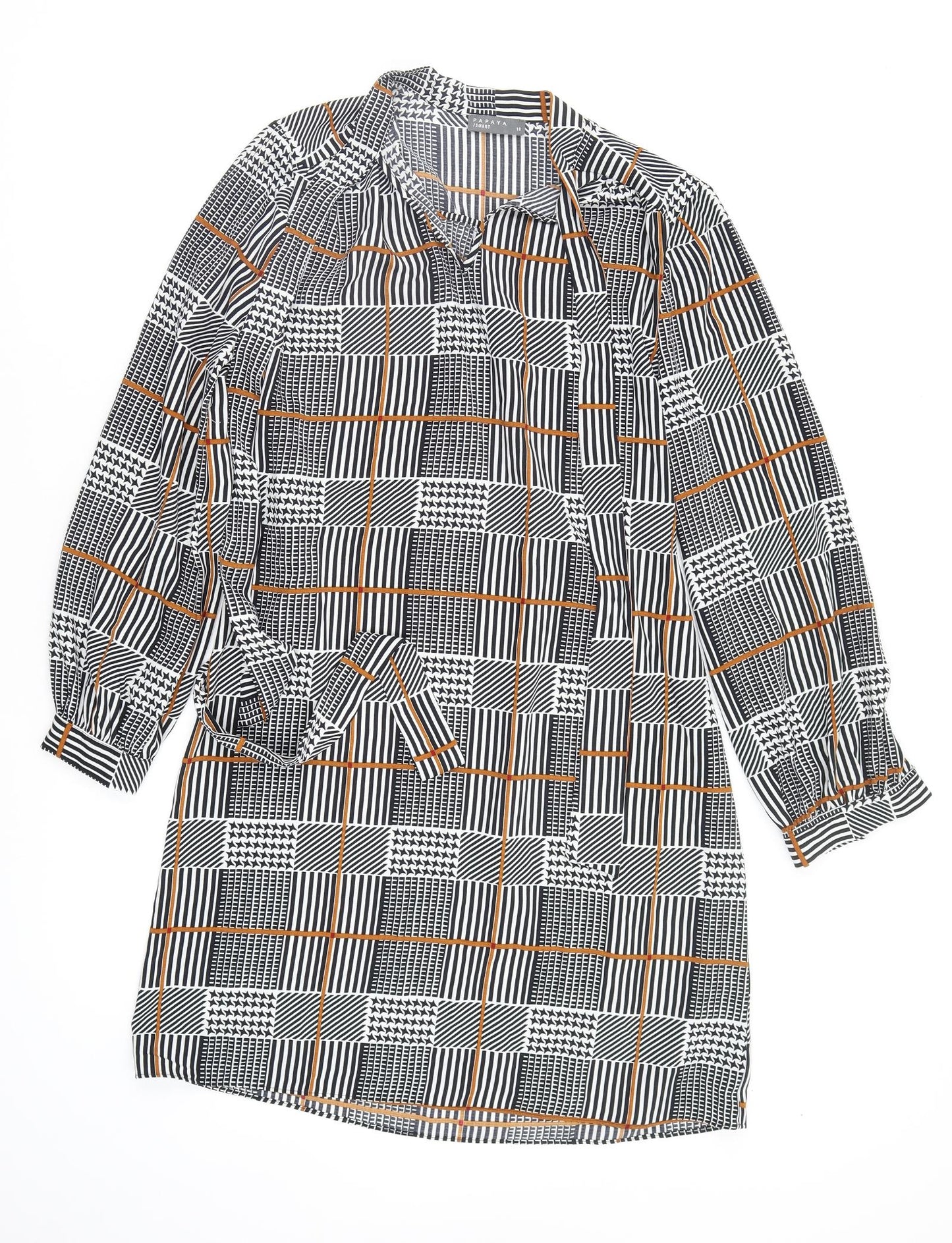 Papaya Womens Multicoloured Geometric  Fit & Flare  Size 10