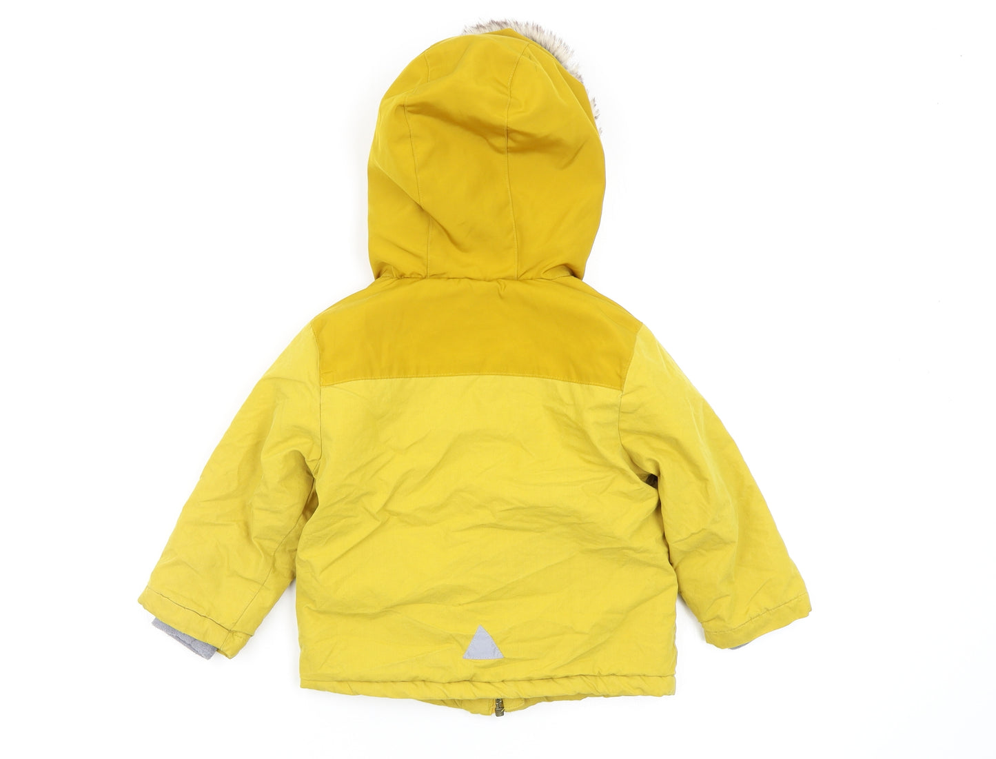Asda George Boys Yellow   Parka Coat Size 12-18 Months