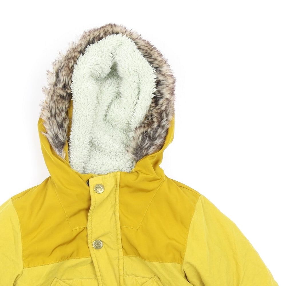 Asda George Boys Yellow   Parka Coat Size 12-18 Months