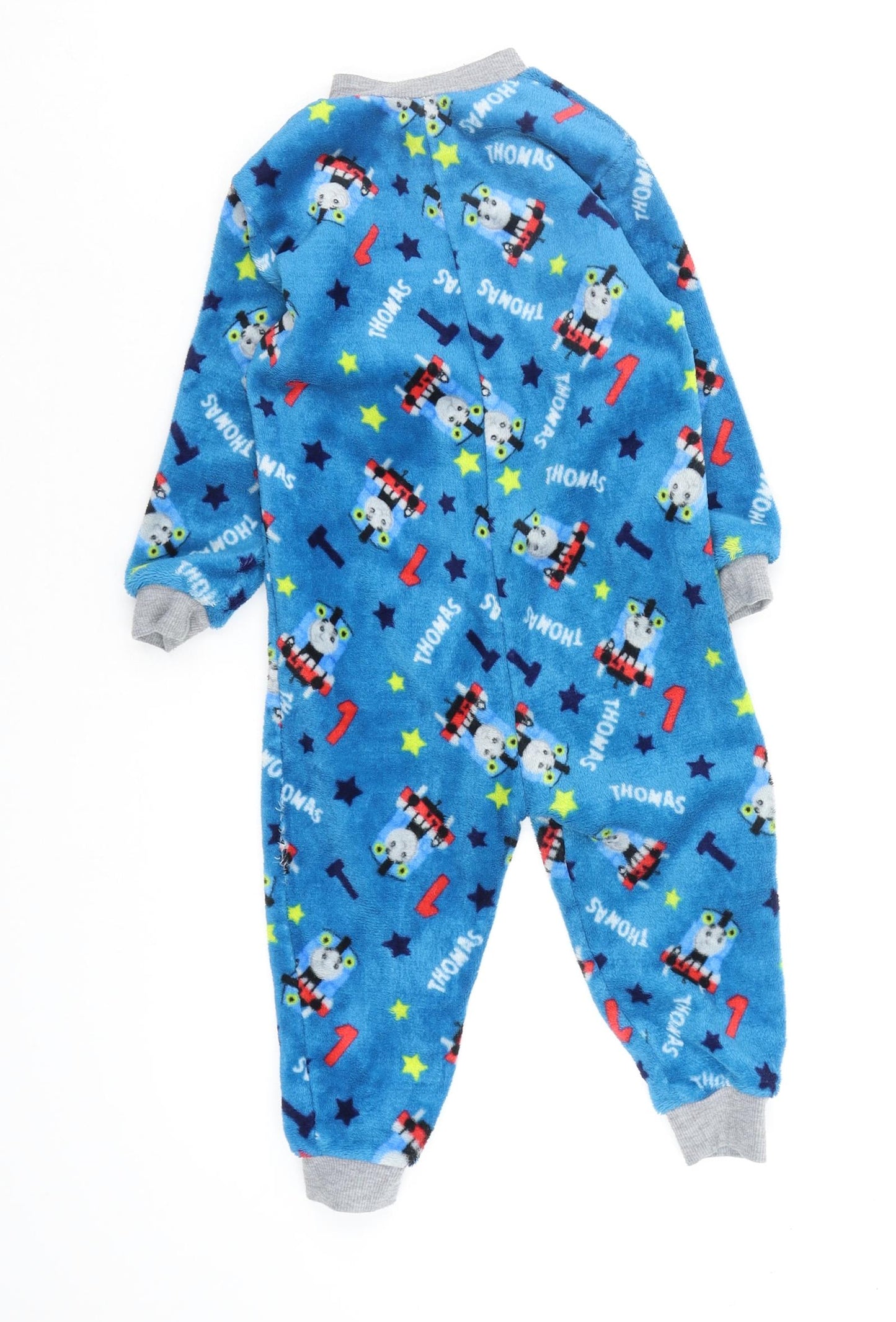 m Boys Blue Geometric  Babydoll One Piece Size 18-24 Months  - thomas the tank engine