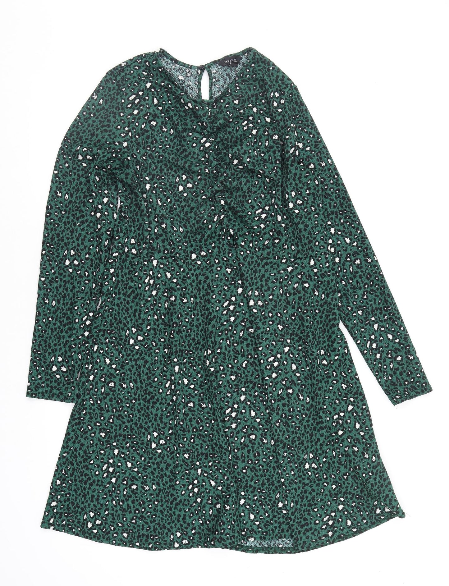 New Look Womens Green Animal Print  Fit & Flare  Size 18