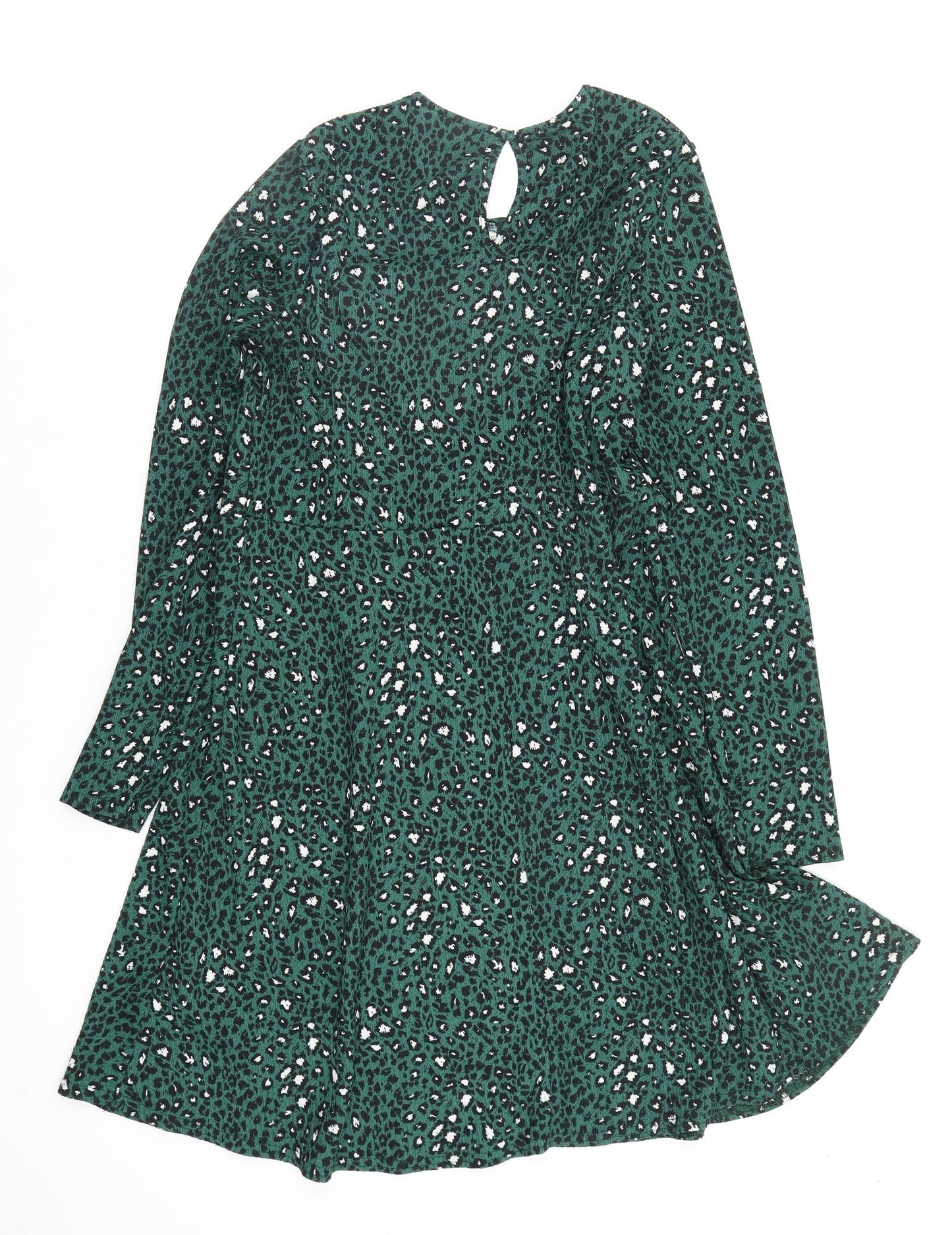 New Look Womens Green Animal Print  Fit & Flare  Size 18