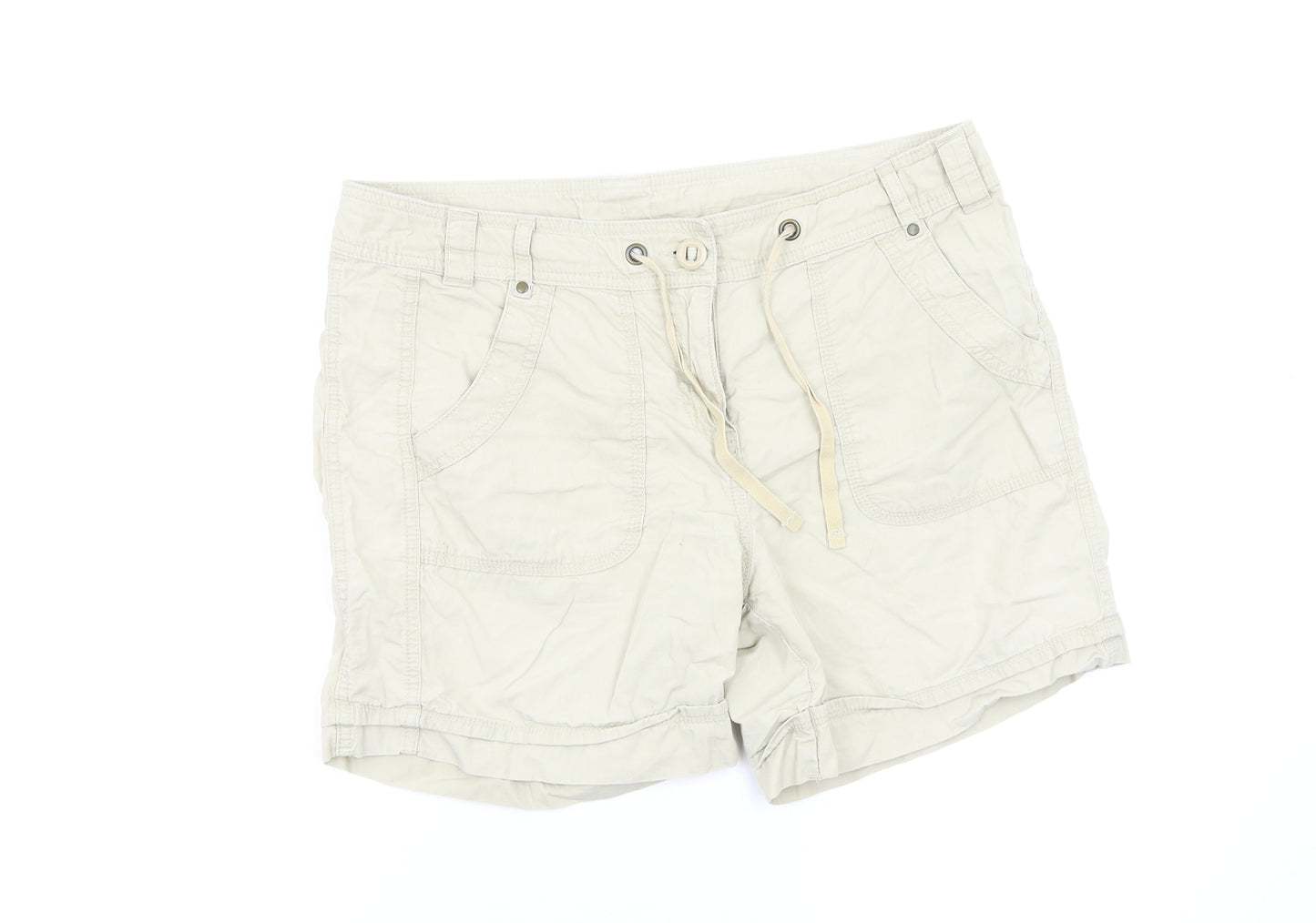 M&S Womens Beige   Chino Shorts Size 14