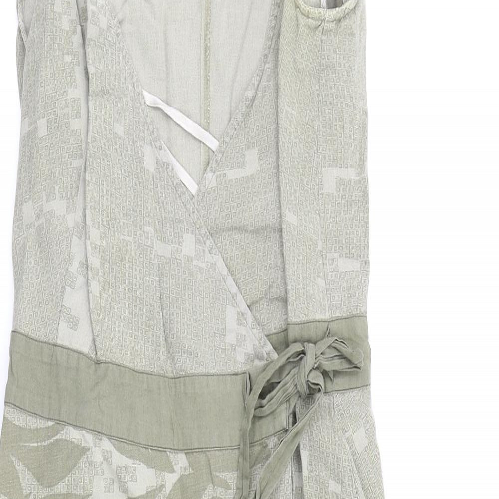 Fat Face Womens Green Geometric  Fit & Flare  Size 12