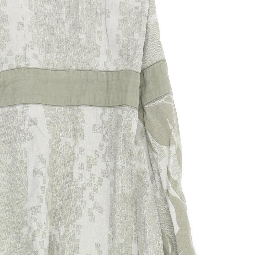 Fat Face Womens Green Geometric  Fit & Flare  Size 12