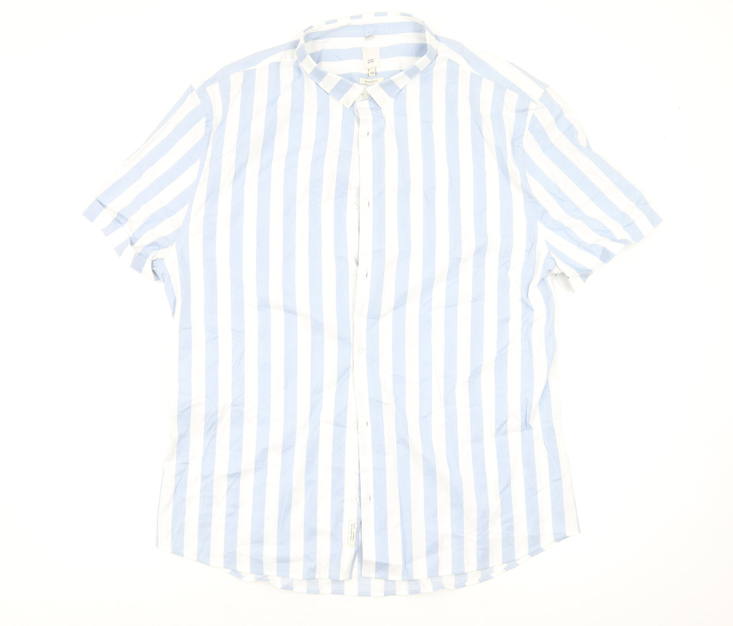 River Island Mens Multicoloured Striped   Button-Up Size 2XL