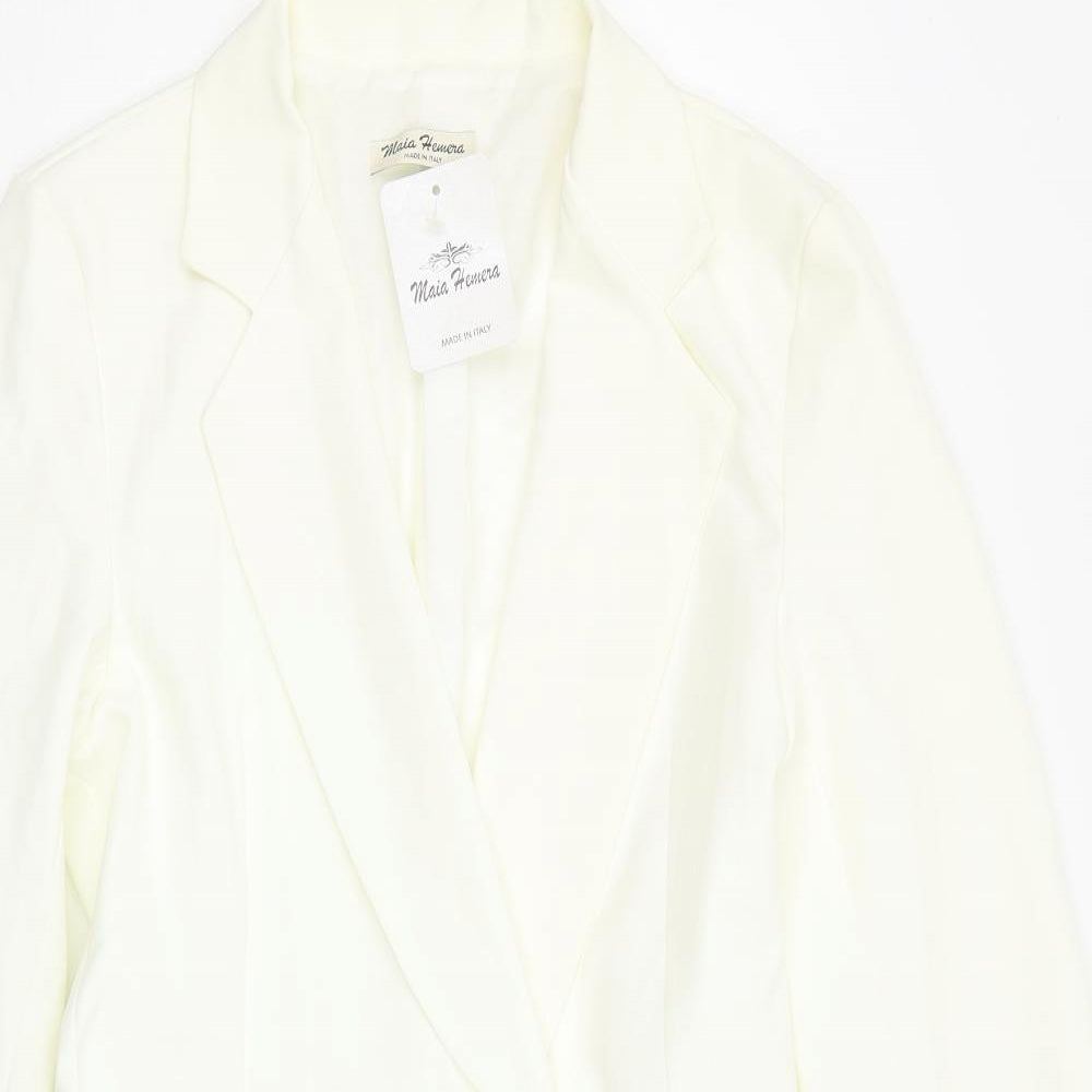 Maia Hemera Womens White   Jacket Dress  Size L