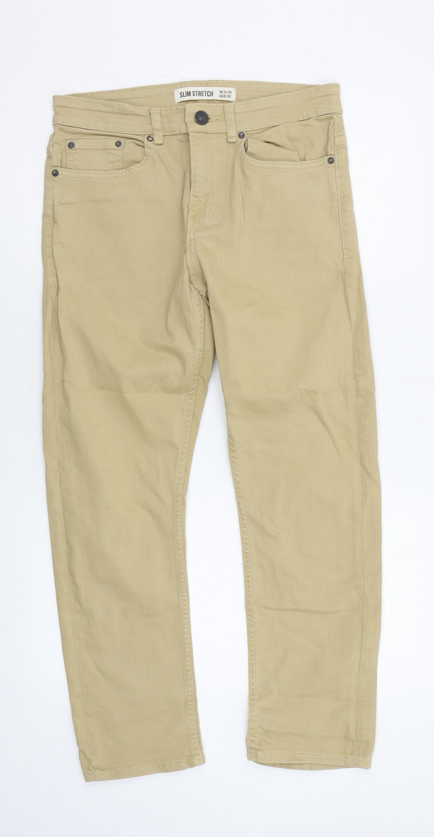 new look men Mens Beige   Trousers  Size 32 in L32 in