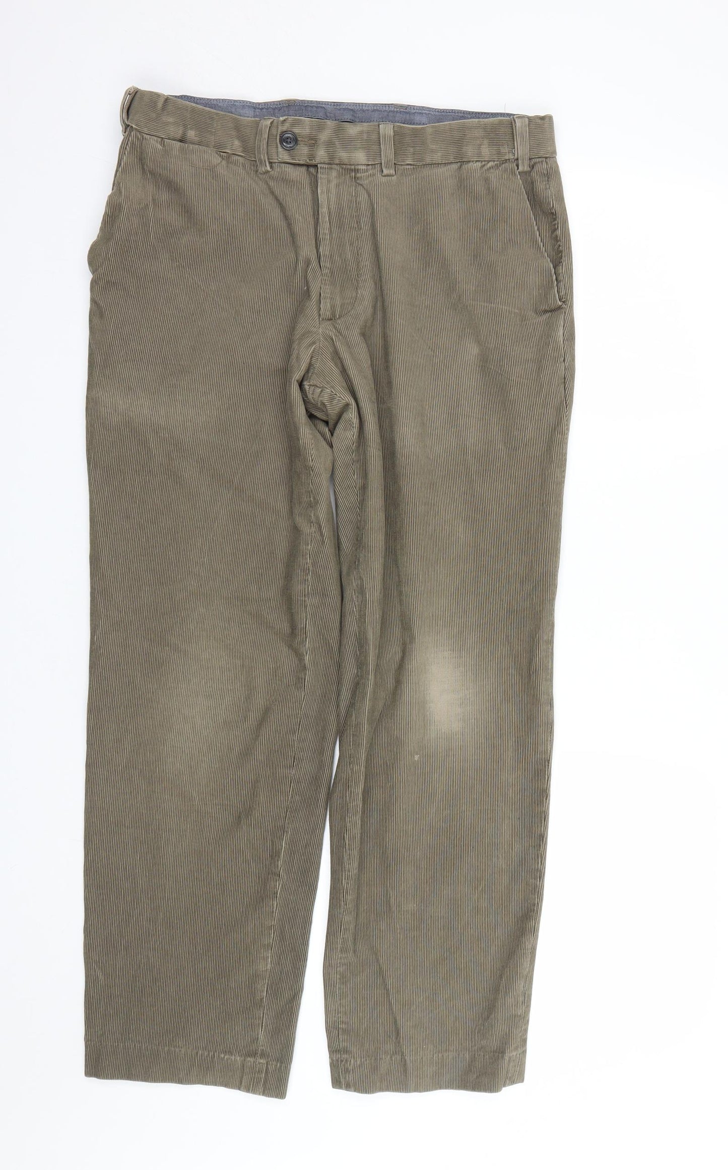 M&S Mens Brown  Corduroy Capri Trousers Size 34 L27 in
