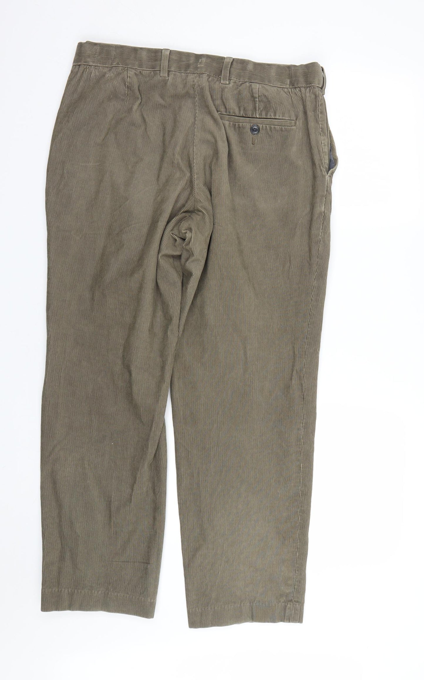 M&S Mens Brown  Corduroy Capri Trousers Size 34 L27 in