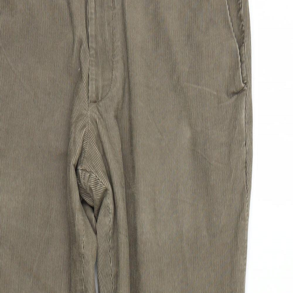 M&S Mens Brown  Corduroy Capri Trousers Size 34 L27 in