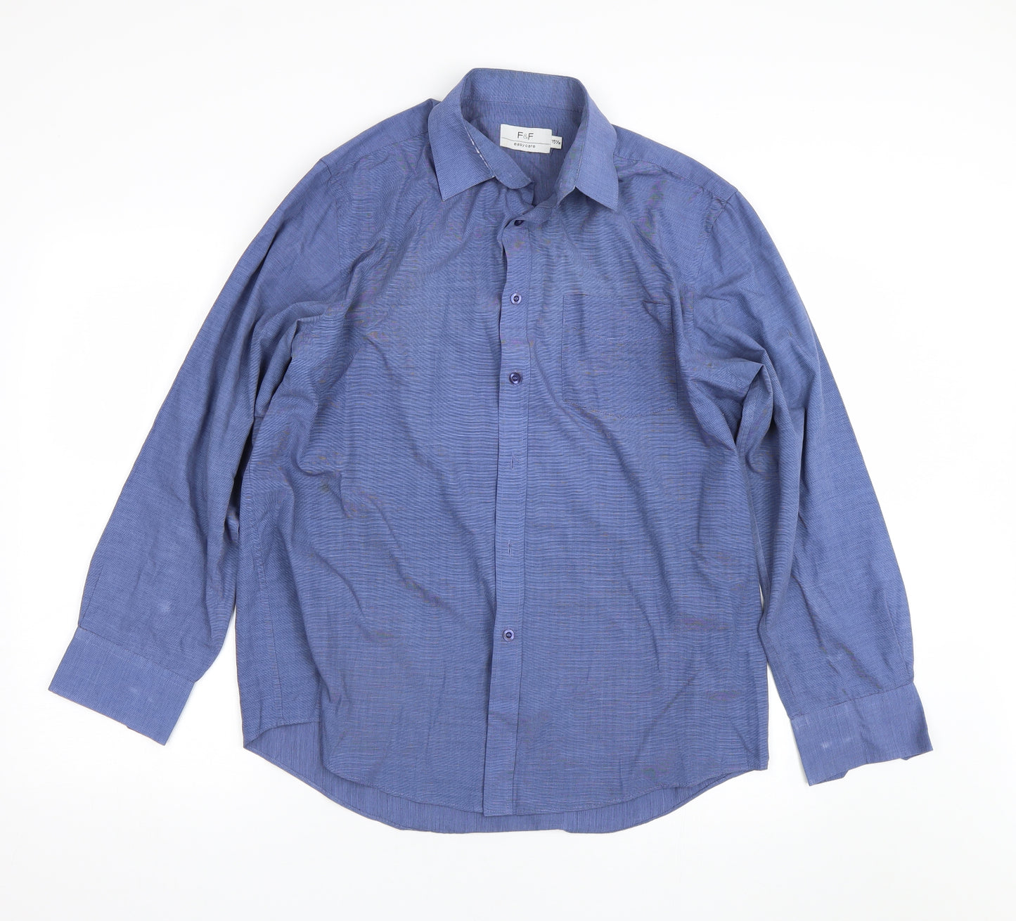 F&F Mens Blue    Dress Shirt Size 15.5