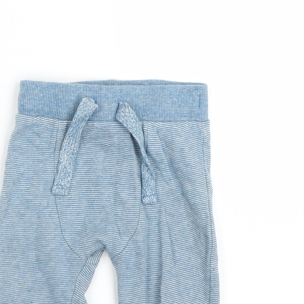 F&F Boys Blue Striped  Jogger Trousers Size 12-18 Months