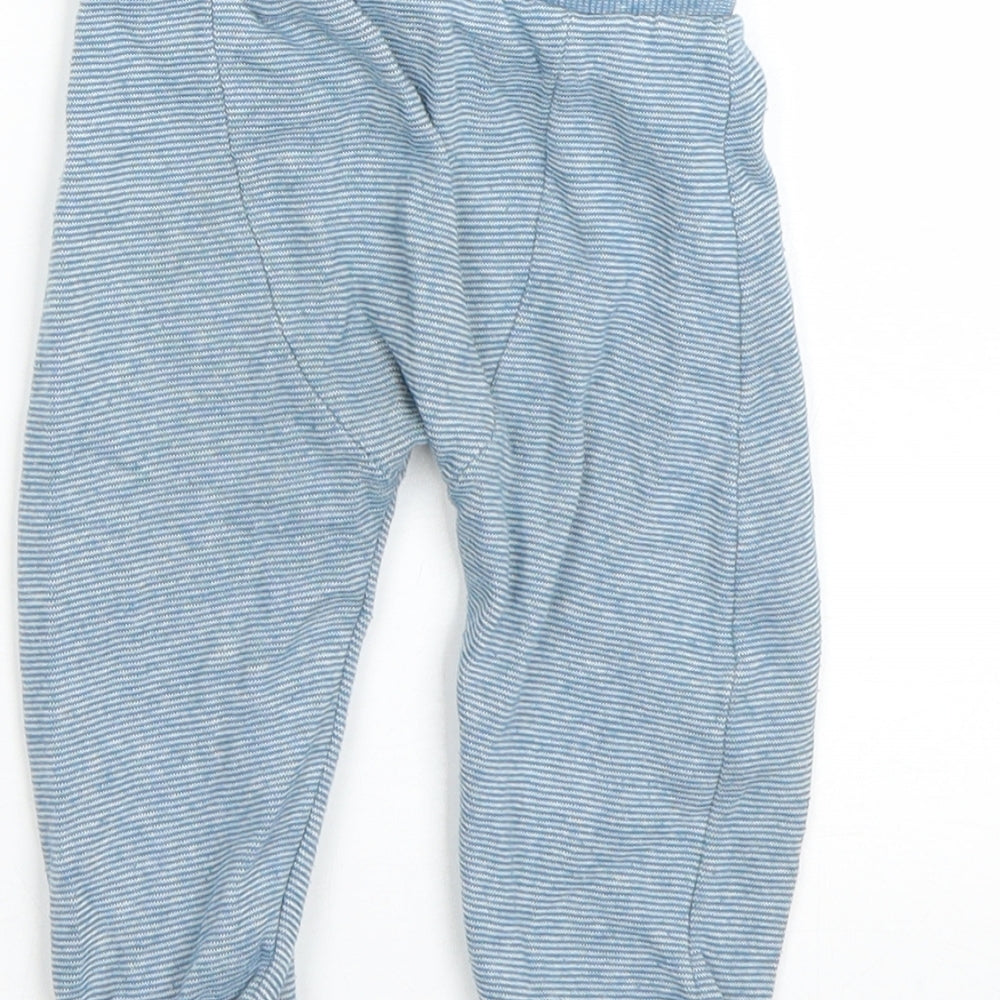 F&F Boys Blue Striped  Jogger Trousers Size 12-18 Months