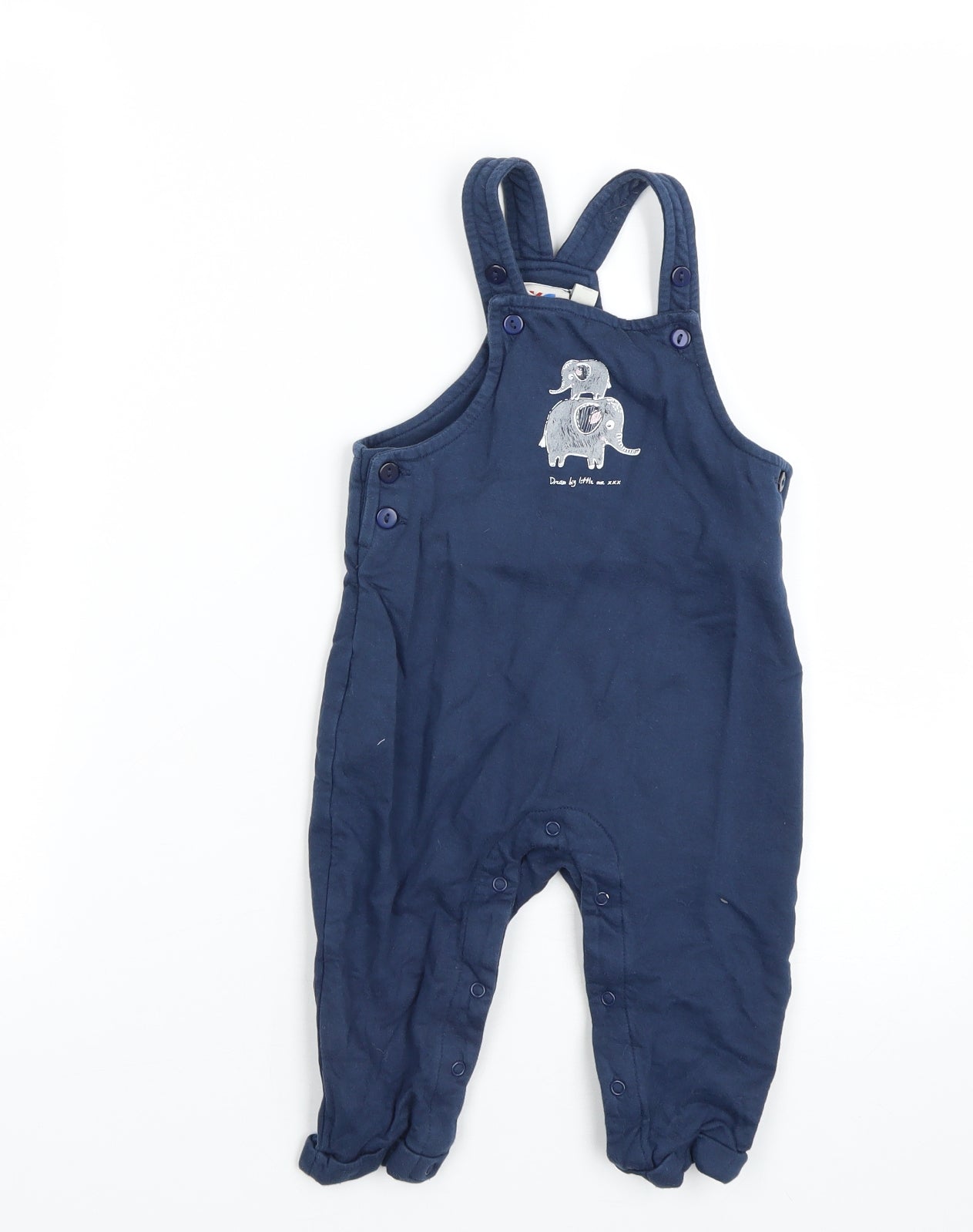 The kids Divisiom Boys Blue   Dungaree One-Piece Size 12-18 Months