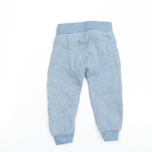 F&F Boys Blue Striped  Jogger Trousers Size 12-18 Months