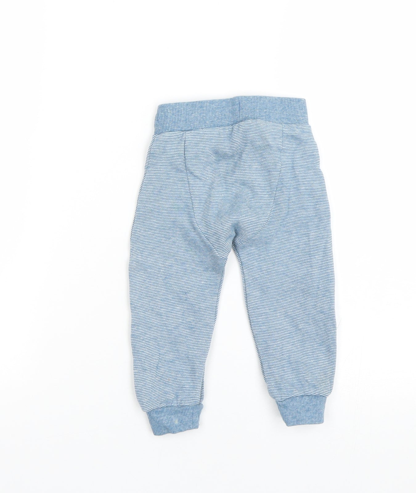 F&F Boys Blue Striped  Jogger Trousers Size 12-18 Months