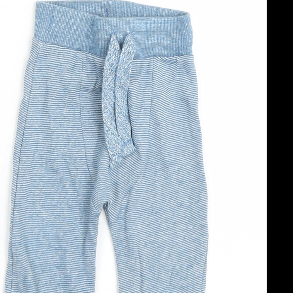 F&F Boys Blue Striped  Jogger Trousers Size 12-18 Months