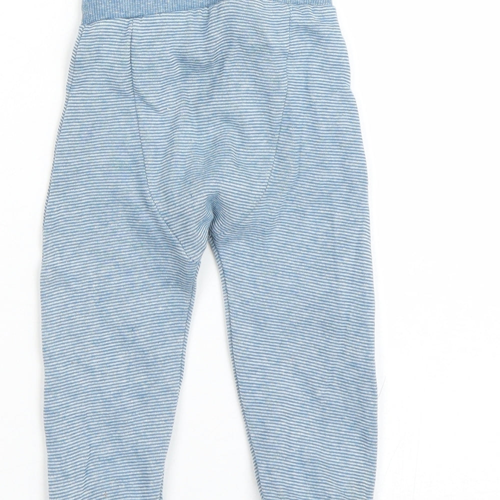 F&F Boys Blue Striped  Jogger Trousers Size 12-18 Months