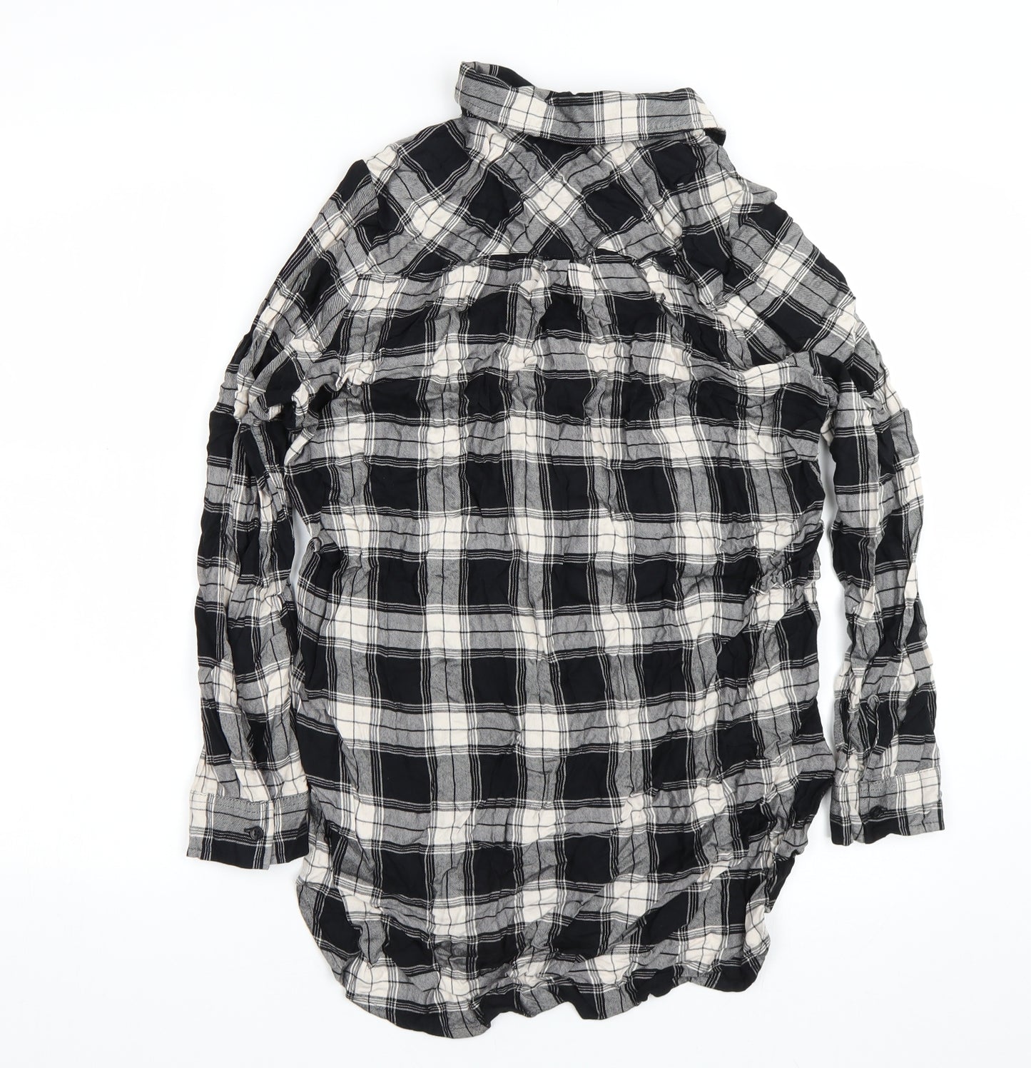 M&S Womens Black Check  Basic Button-Up Size 14