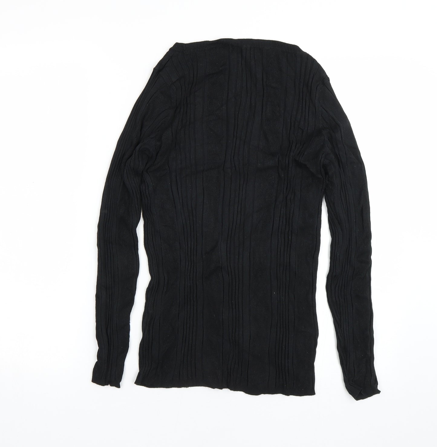 M&S Womens Black Striped  Pullover Jumper Size 16